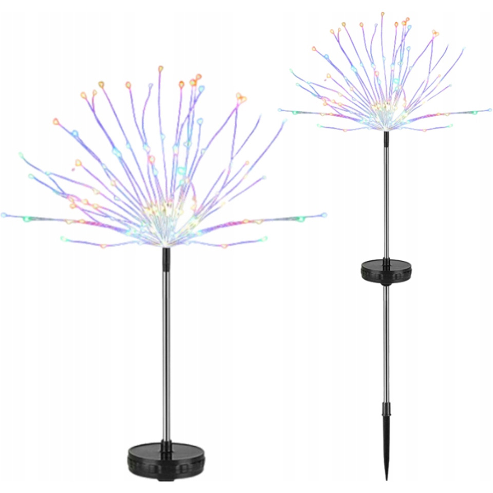 Solárna lampa Tessa, čierna, 95 cm, 2 ks.
